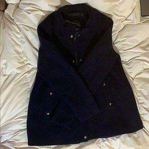 Mid length Coat from Zara, Autumn wear, Nave Blue.